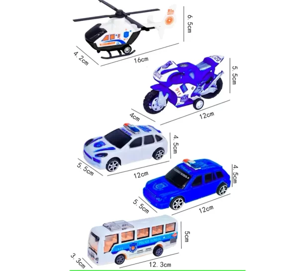 Carros de Impulso Moto Grúa Bus Helicóptero Azul - Image 2