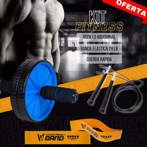 Kit Fitness Cuerda, Rodillo y Banda