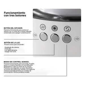 humidificador usb c control musica HO1089484